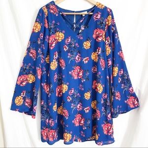A.U.W long sleeve floral sheath dress